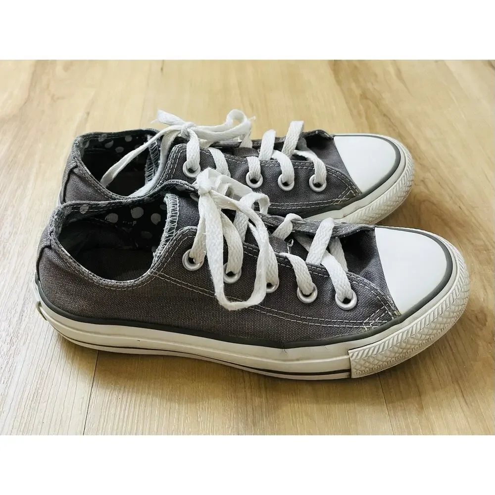 Converse Chuck Taylor All Star Grey Double Tongue Low Top Sneakers Size 5 US